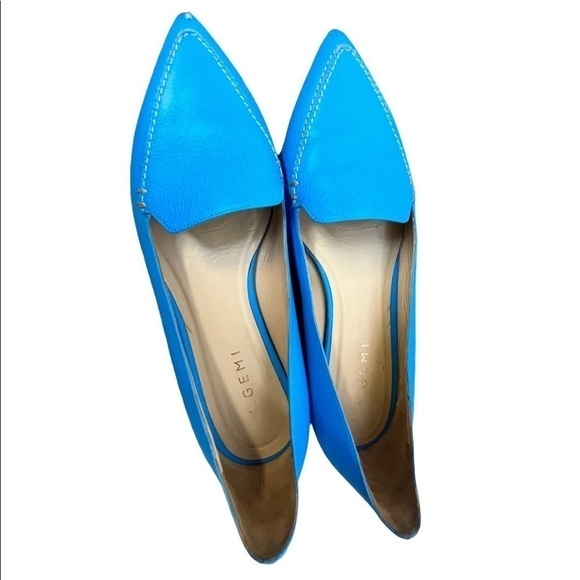 M GEMÍ BLUE FLATS Pointed toe Made in Italy SHOES SIZE 38.5 - Picture 2 of 8